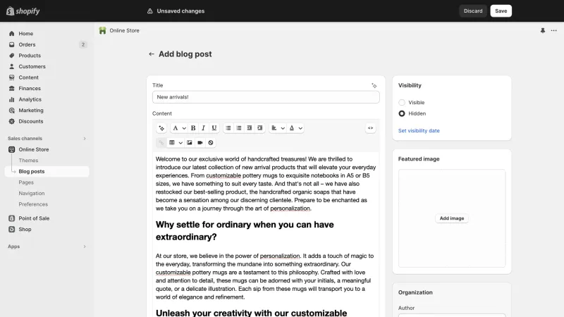 Shopify — E-commerce UI, screenshot 1101