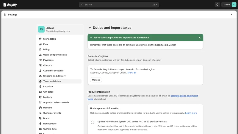 Shopify — E-commerce UI, screenshot 1111