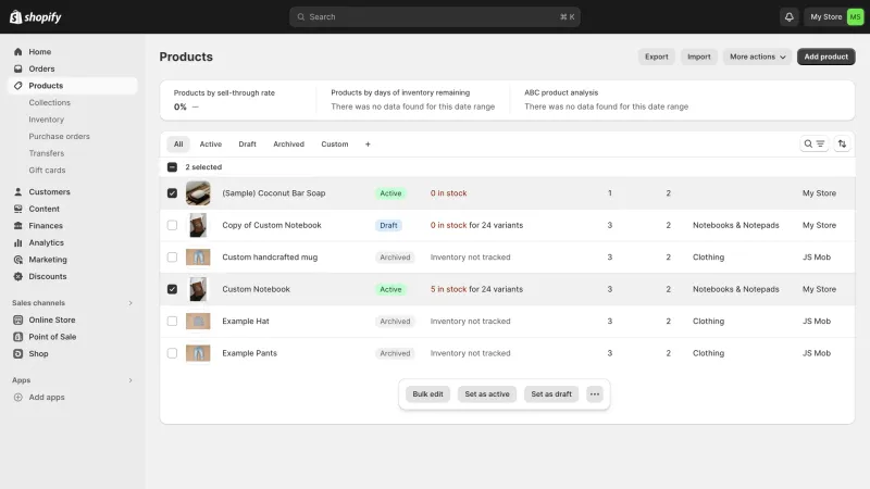 Shopify — E-commerce UI, screenshot 1118