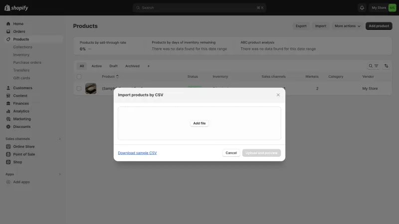 Shopify — E-commerce UI, screenshot 1122
