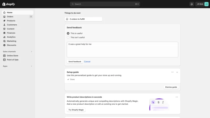 Shopify — E-commerce UI, screenshot 1123