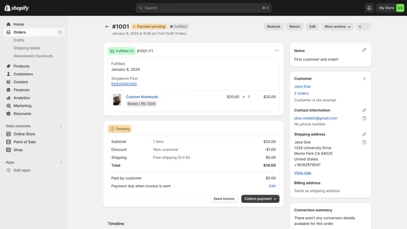 Shopify — E-commerce UI, screenshot 1124