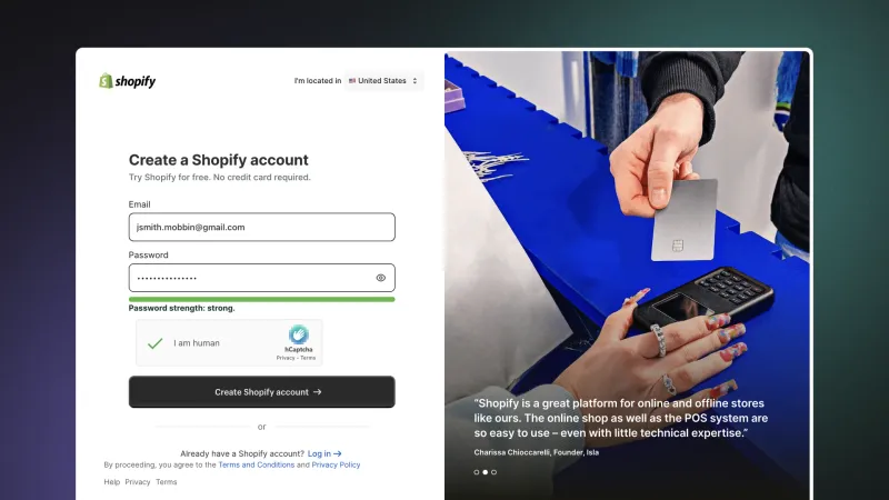 Shopify — E-commerce UI, screenshot 1127