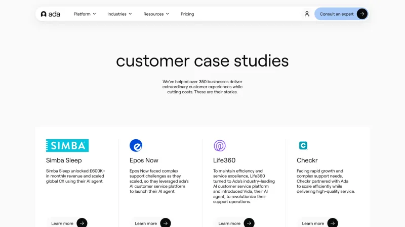 Social Proof — Ada, AI & ML UI