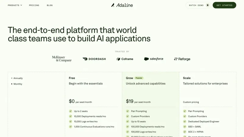 Adaline — Pricing, скриншот 5/7