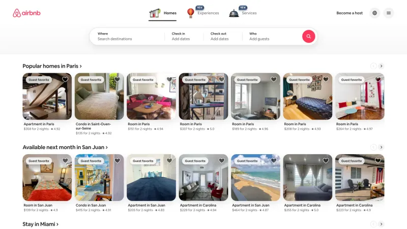 Hero Section — Airbnb, Travel UI