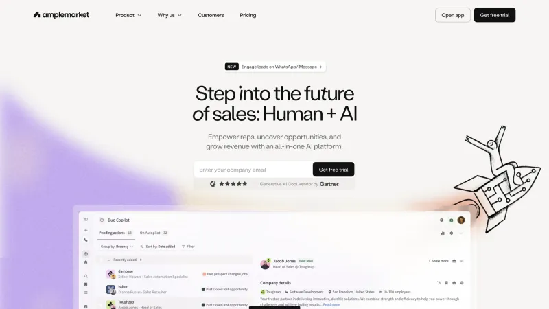 CTA Section — Amplemarket, SaaS UI