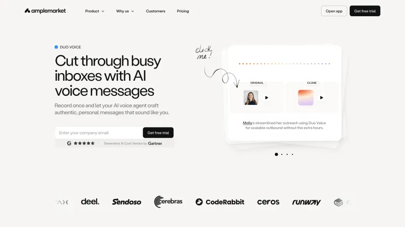 Features — Amplemarket, SaaS UI