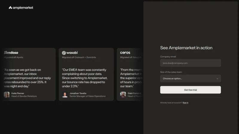 Amplemarket — Contact, Social Proof, скриншот 6/13