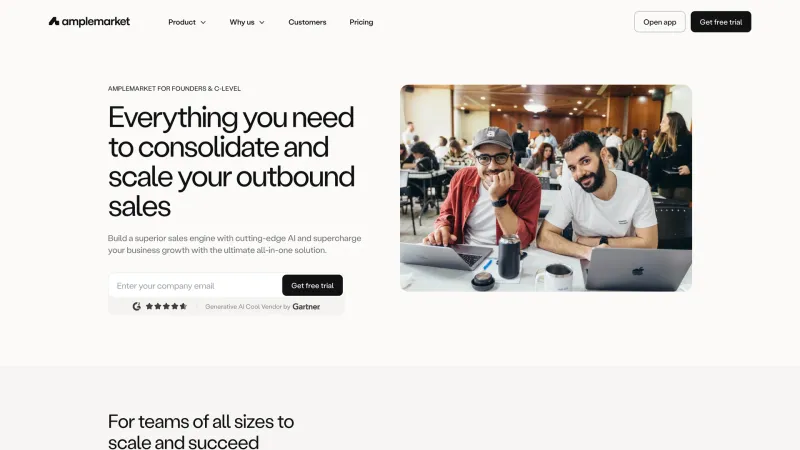 Features — Amplemarket, SaaS UI