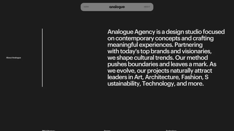 About — Analogue Agency, Design UI