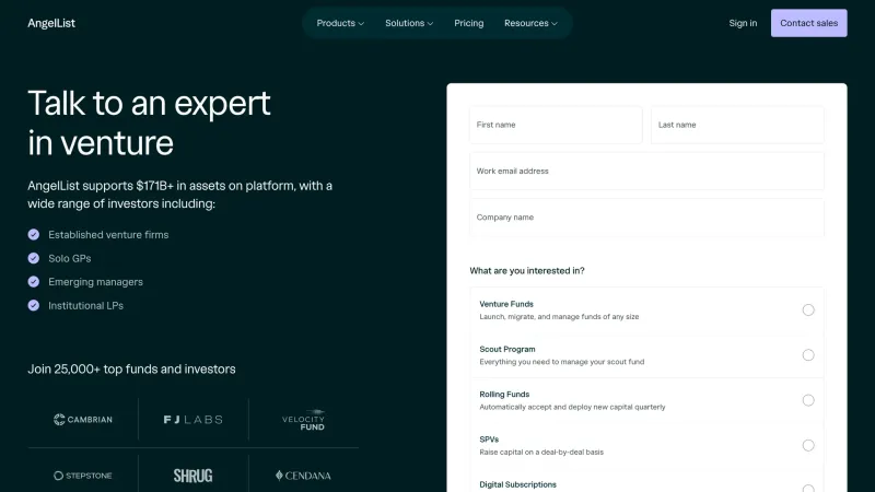 Contact — AngelList, Fintech UI