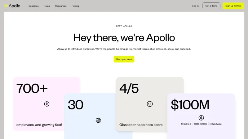 About — Apollo, SaaS UI