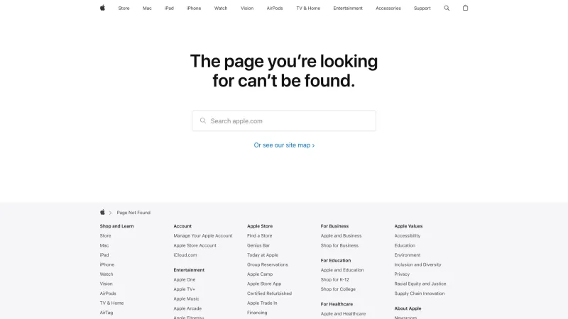 Apple — 404, скриншот 2/14