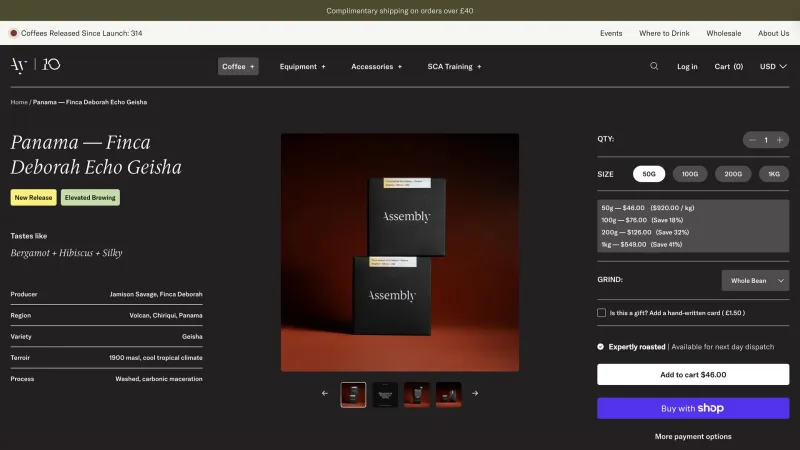 Store — Assembly Coffee, Food & Drink UI
