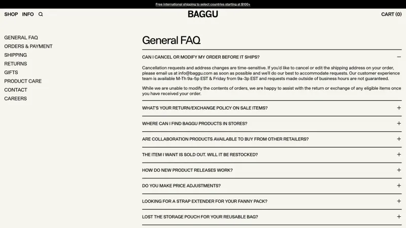 Contact — BAGGU, E-commerce UI