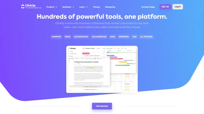 CTA Section — ClickUp, Productivity UI