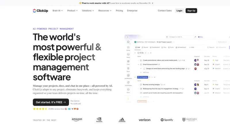 Social Proof — ClickUp, Productivity UI