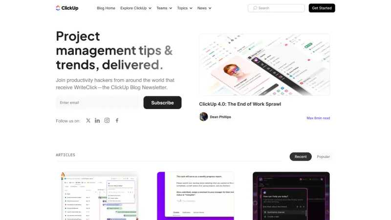 ClickUp — Blog, Newsletter, скриншот 9/20