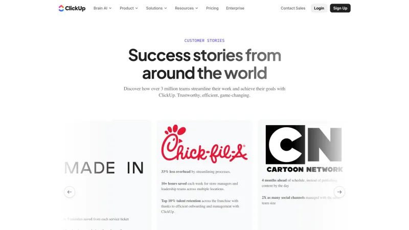 Social Proof — ClickUp, Productivity UI