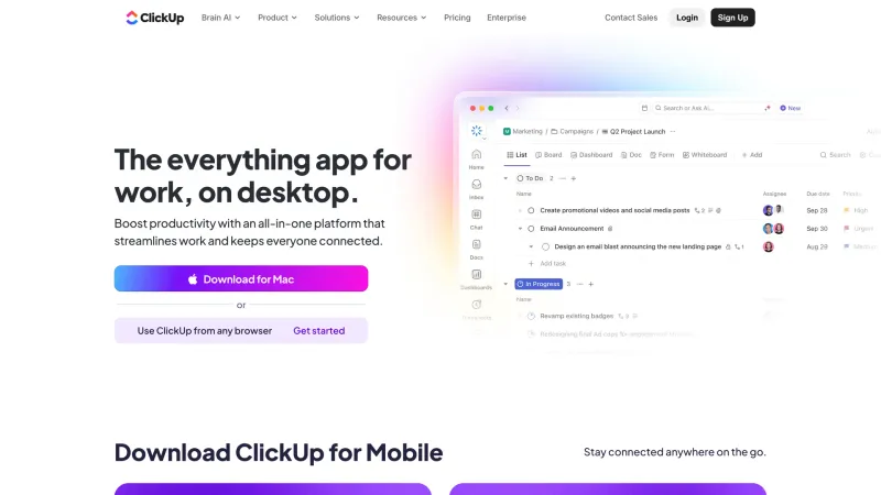 Downloads — ClickUp, Productivity UI