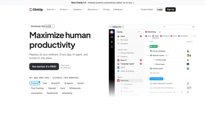 CTA Section — ClickUp, Productivity UI