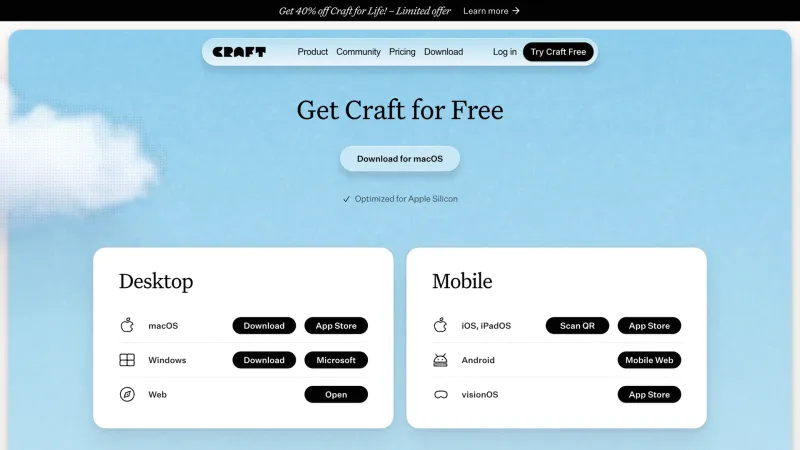 Downloads — Craft, Productivity UI