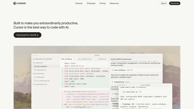 Downloads — Cursor, Developer Tools UI