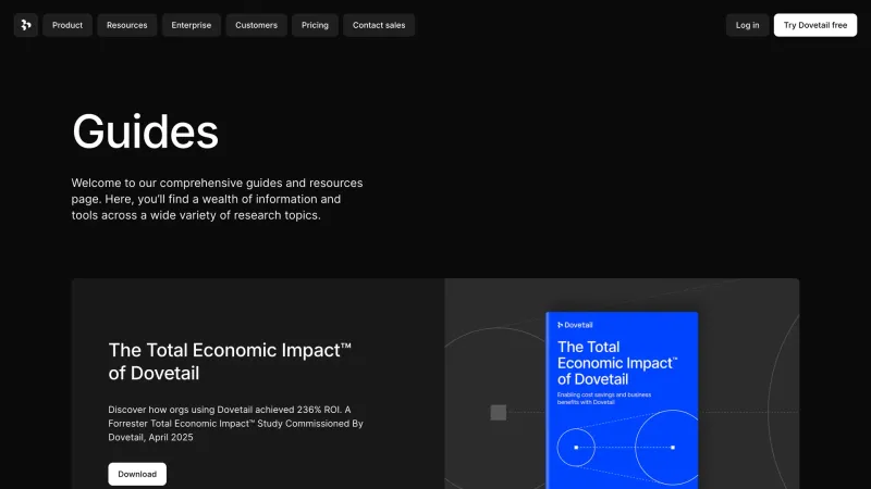 Hero Section — Dovetail, Analytics UI
