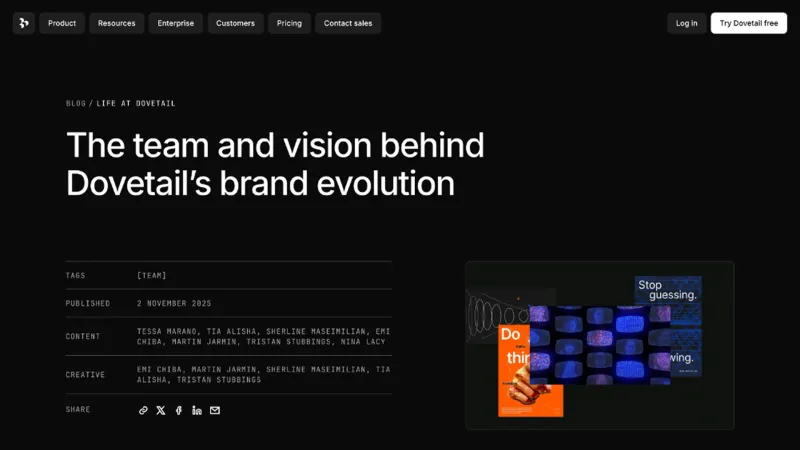 Blog — Dovetail, Analytics UI