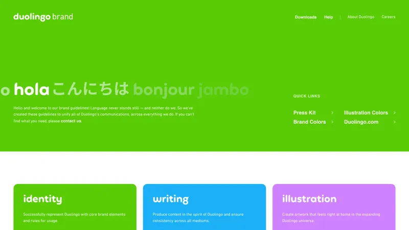 Hero Section — Duolingo, Education UI