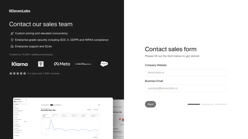 Contact — ElevenLabs, AI & ML UI