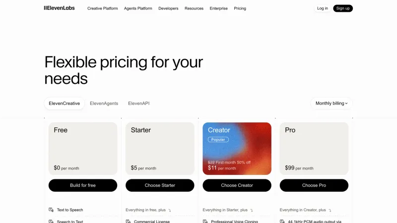 ElevenLabs — Pricing, скриншот 9/11