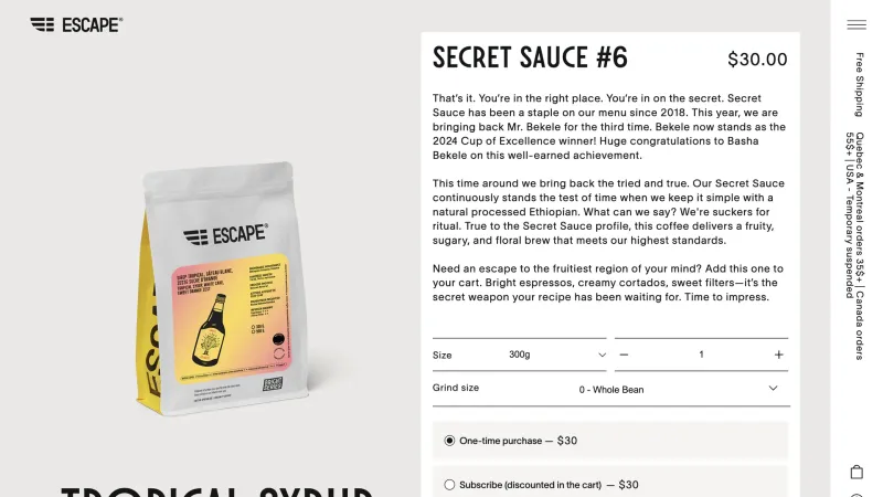 Store — Escape Cafe, Food & Drink UI