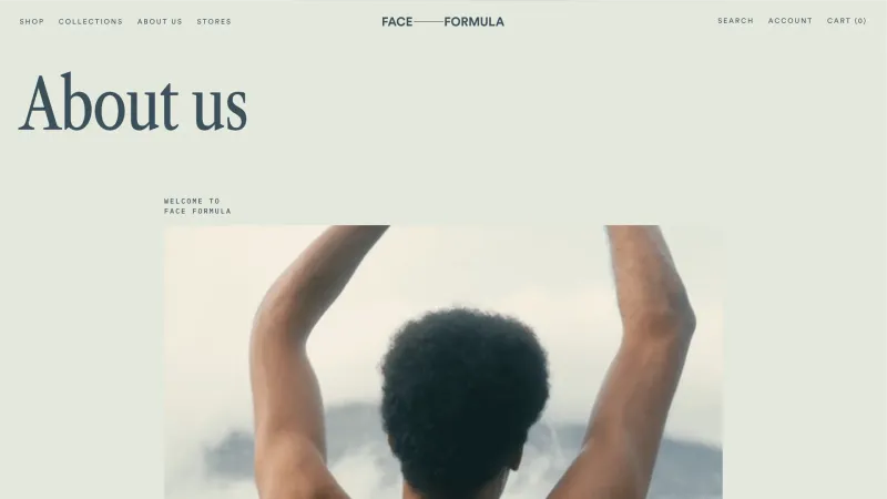 About — Face Formula, E-commerce UI