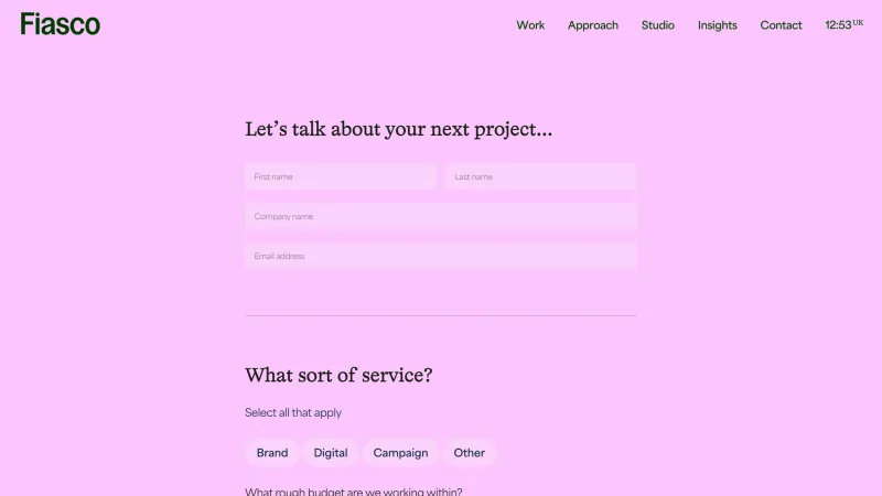 Contact — Fiasco, Design UI