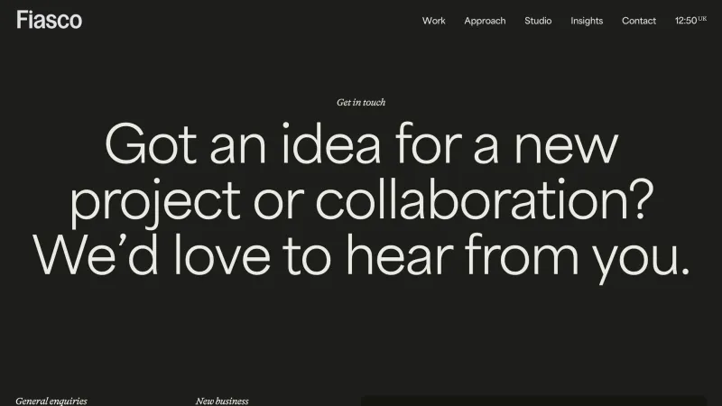 Contact — Fiasco, Design UI