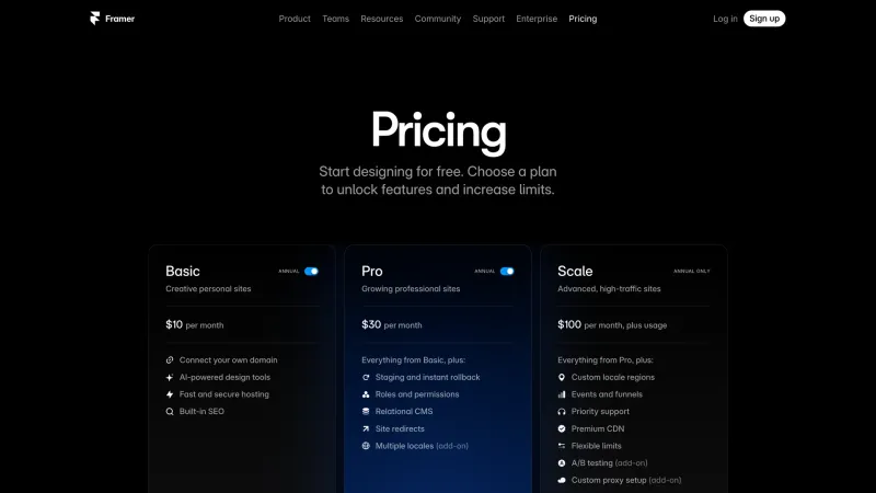 Framer — FAQ, Pricing, скриншот 6/16