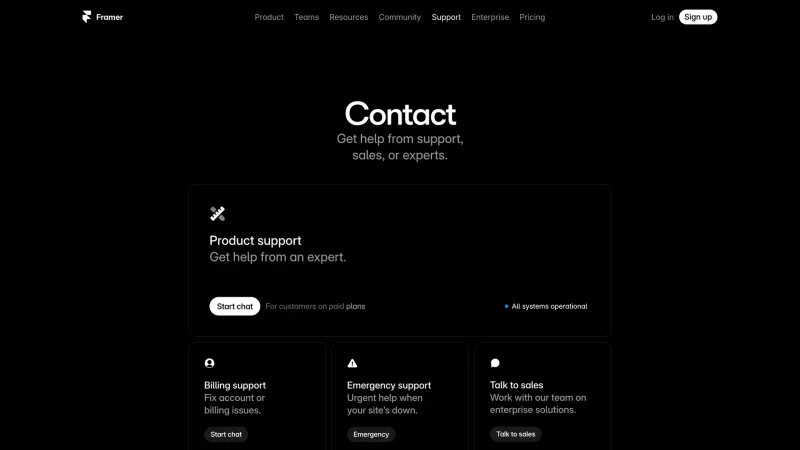 Contact — Framer, Design UI