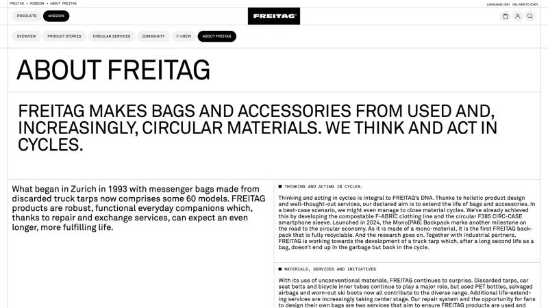 About — FREITAG, E-commerce UI