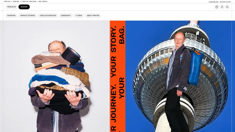 FREITAG — Features, Hero Section, скриншот 8/14