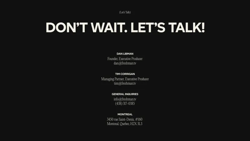 Contact — Freshman, Design UI