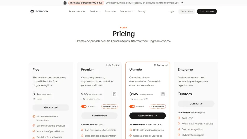 GitBook — Pricing, скриншот 7/13