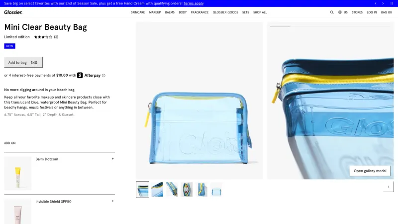 Store — Glossier, E-commerce UI