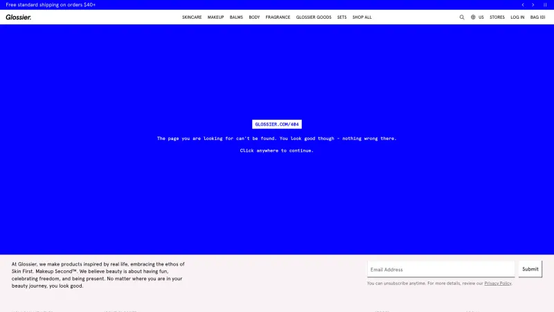 Glossier — 404, скриншот 3/8
