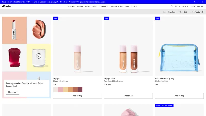 Store — Glossier, E-commerce UI