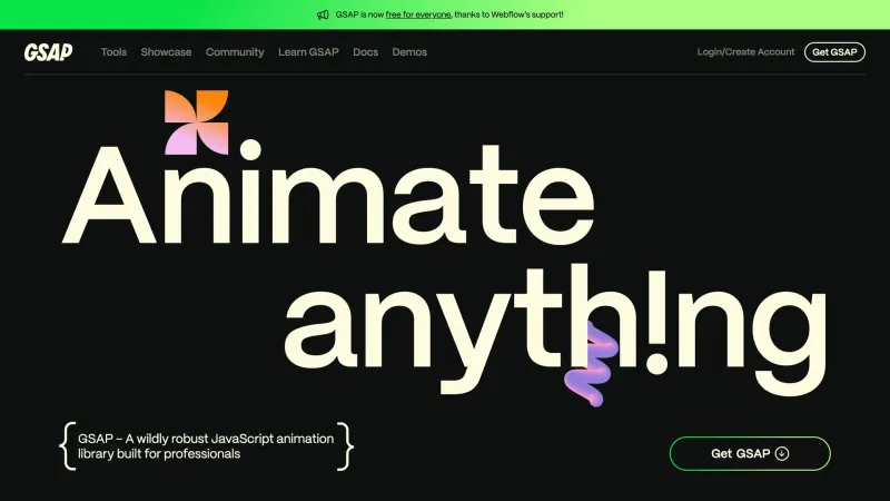 GSAP — Features, Footer Section, скриншот 6/9