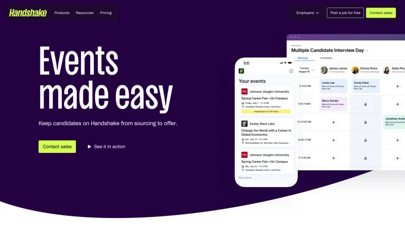 Contact — Handshake, Education UI