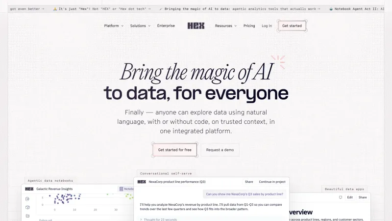 Social Proof — Hex, Analytics UI