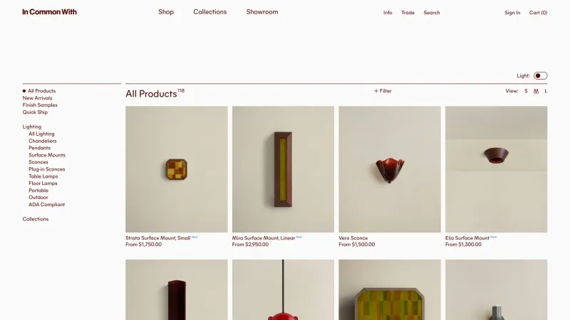Store — In Common With, Design UI